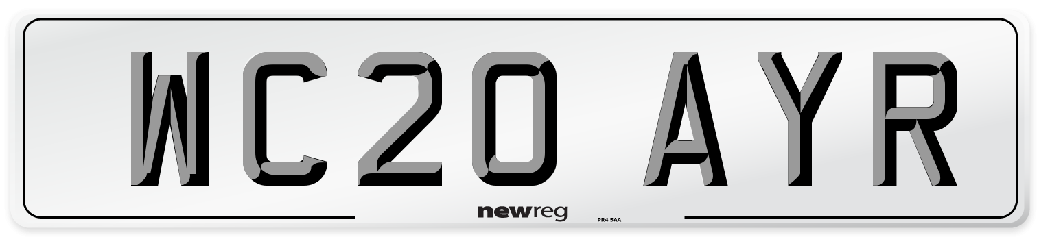 WC20 AYR Number Plate from New Reg